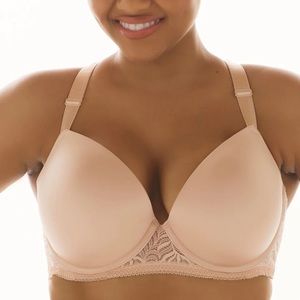 Felina Paramour Carolina Lace Underwire Racerback Nude Beige Bra 42DDD